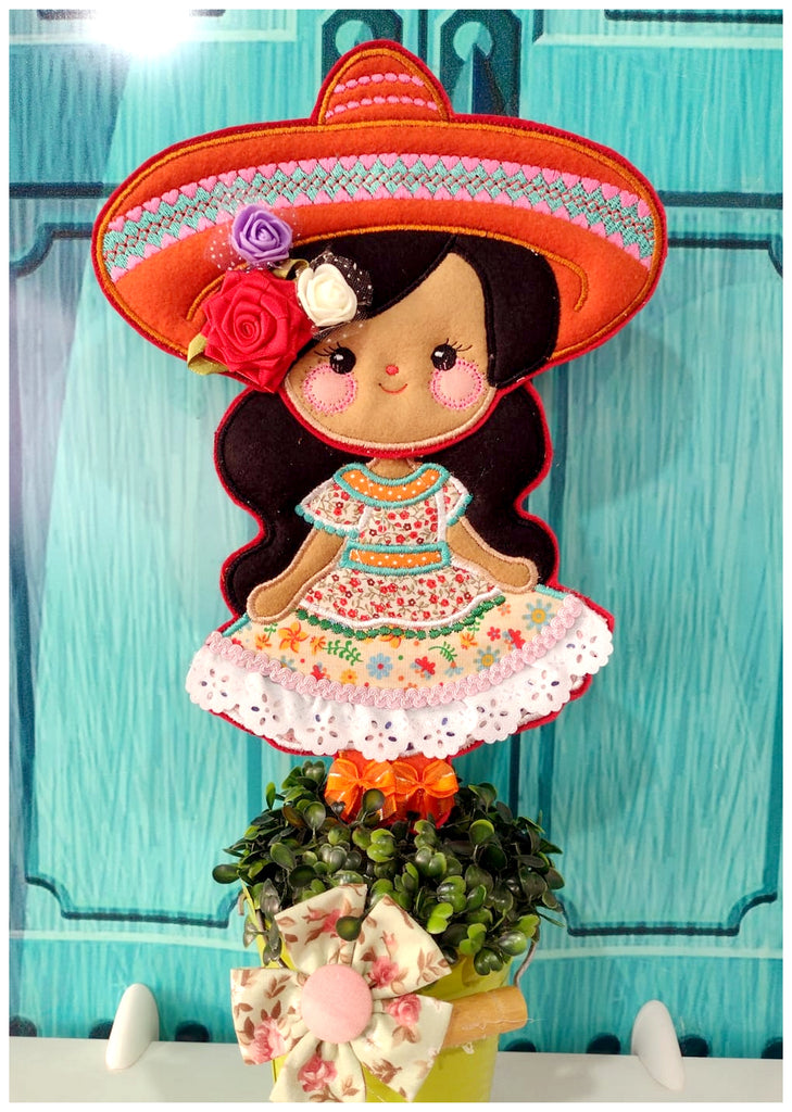 Mexican Spring Doll - ITH Project - Machine Embroidery Design