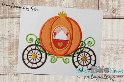Pumpkin Carriage - Applique - Machine Embroidery Design