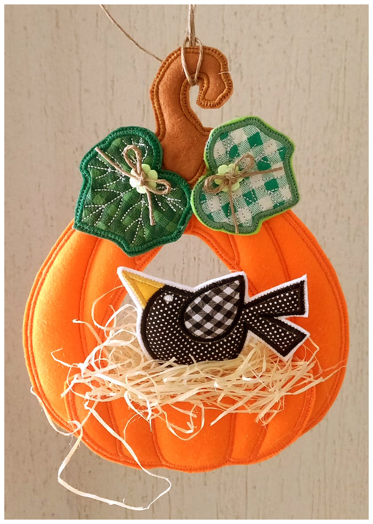 Pumpkin Nest Ornament - ITH Project - Machine Embroidery Design