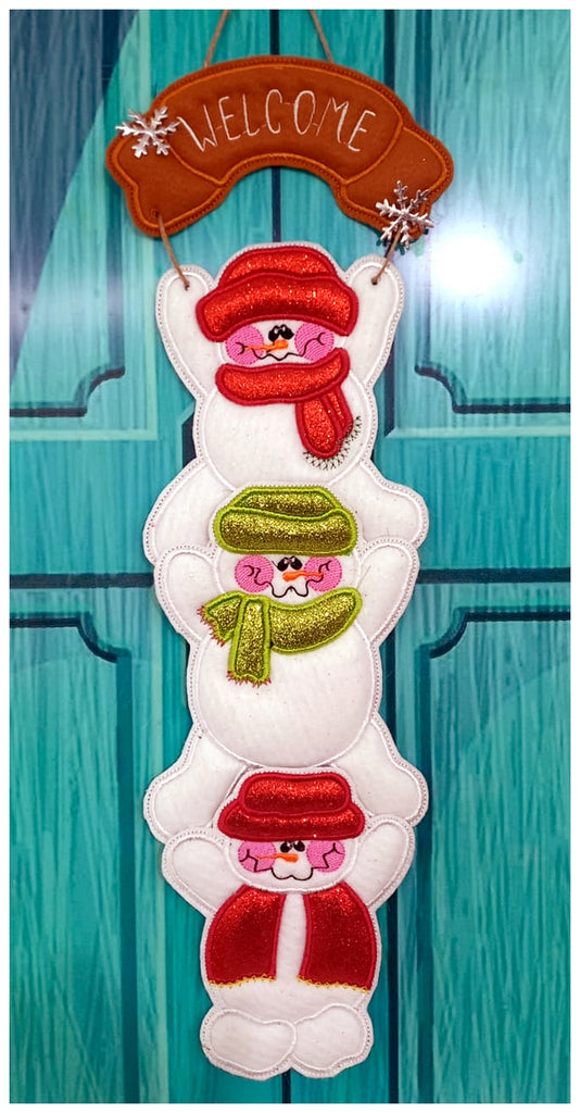 Snowman Tower Ornament - ITH Project - Machine Embroidery Design