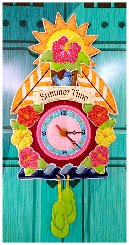 Summer Cuckoo Clock - ITH Project - Machine Embroidery Design