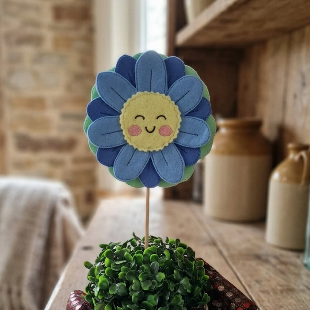 Spring Blue Flower - ITH Project - Machine Embroidery Design