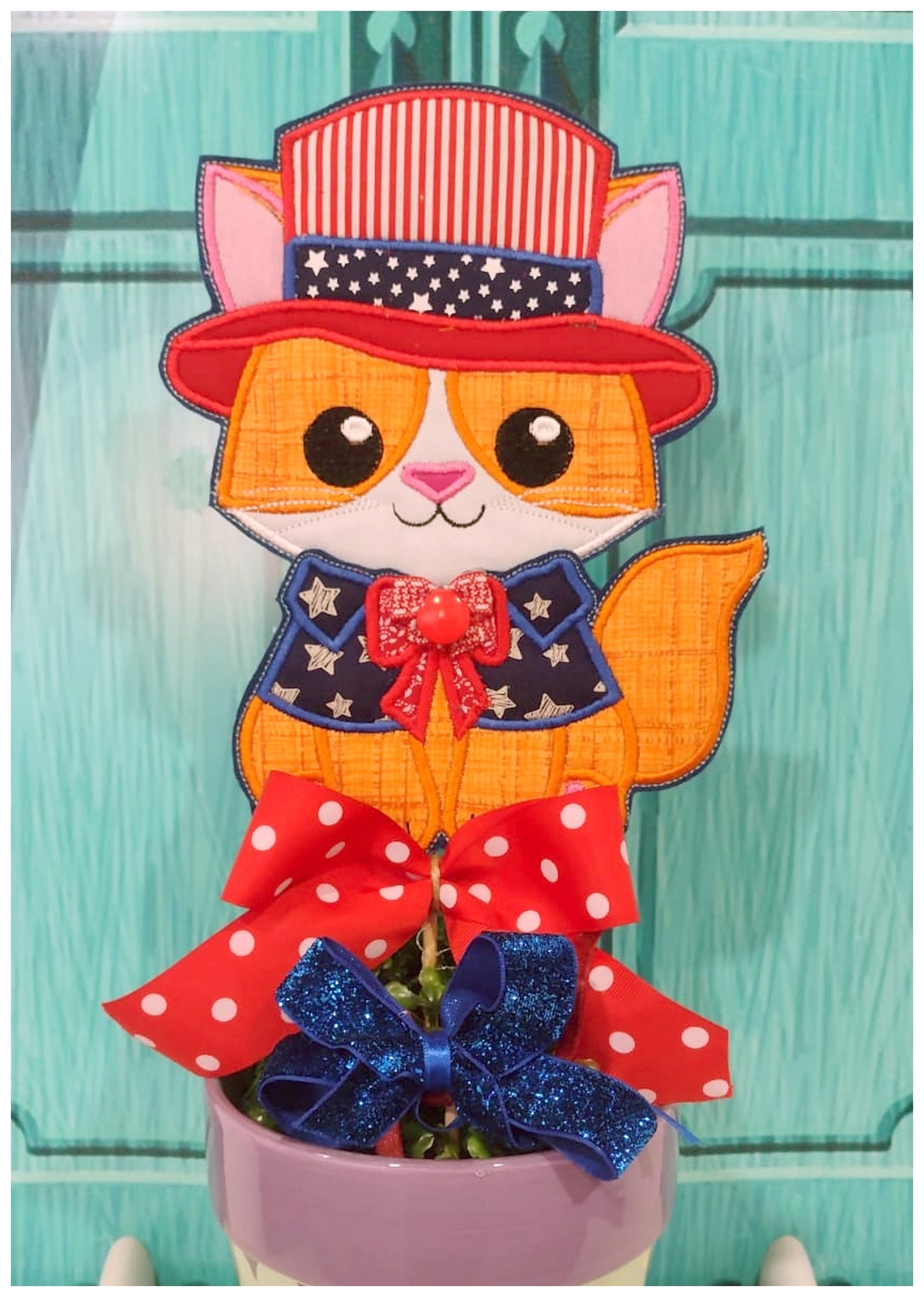 Cat 4th of July - ITH Project - Machine Embroidery Design