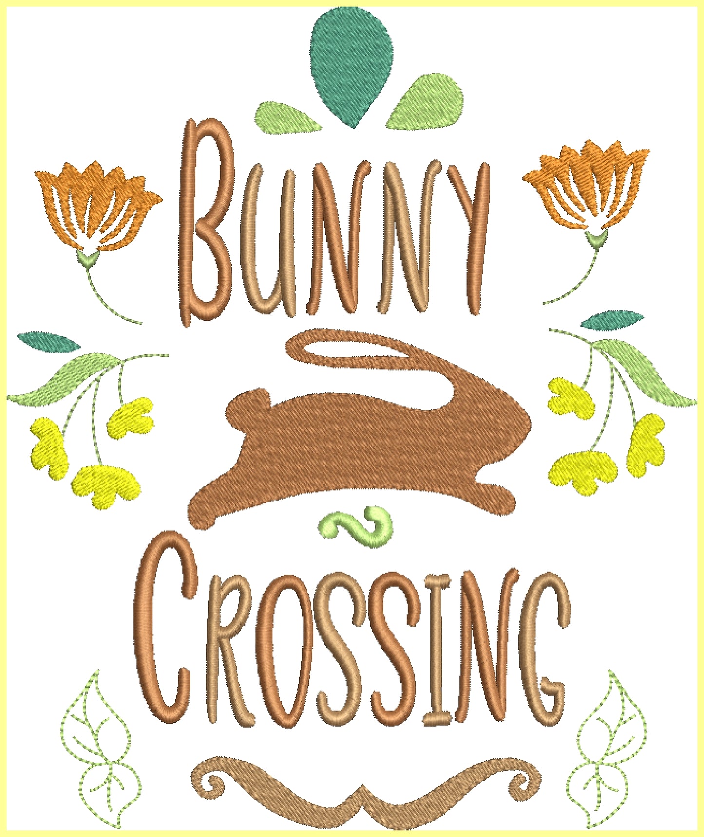 Bunny Crossing - Fill Stitch - Machine Embroidery Design