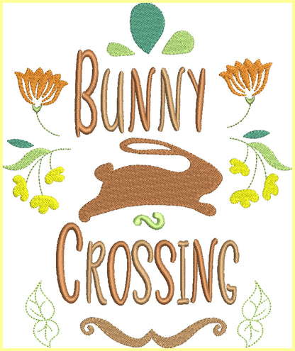 Bunny Crossing - Fill Stitch - Machine Embroidery Design