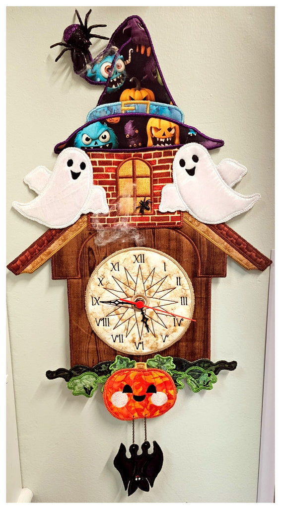 Halloween Clock Ornament - ITH Project - Machine Embroidery Design