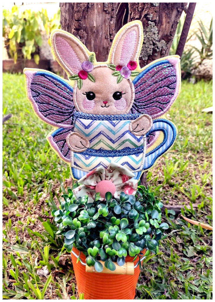 Pixie Bunny Ornament - ITH Project - Machine Embroidery Design