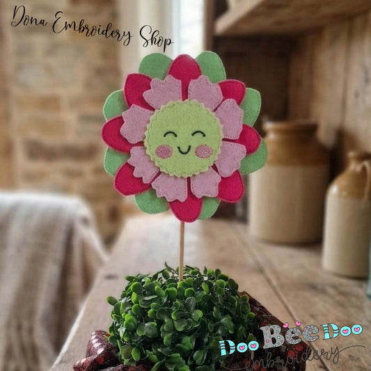 Spring Red Flower - ITH Project - Machine Embroidery Design