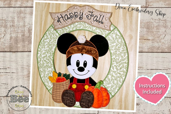 Fall Mickey Garland - ITH Project - Machine Embroidery Design