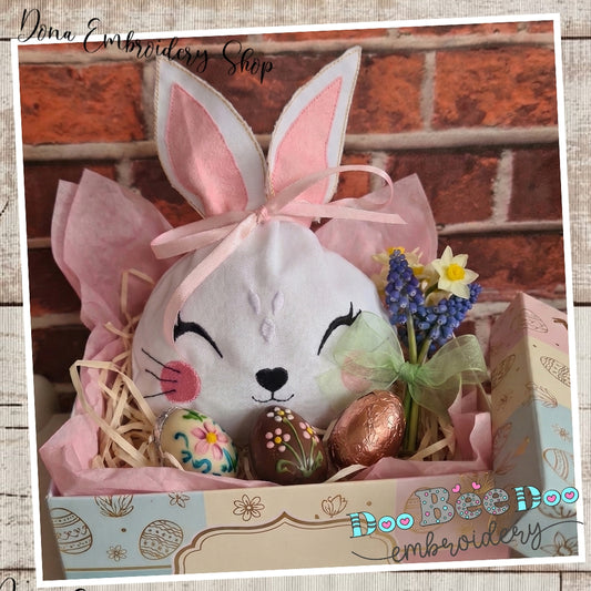 Cute Pink Bunny Candy Bag   - ITH Project - Machine Embroidery Design