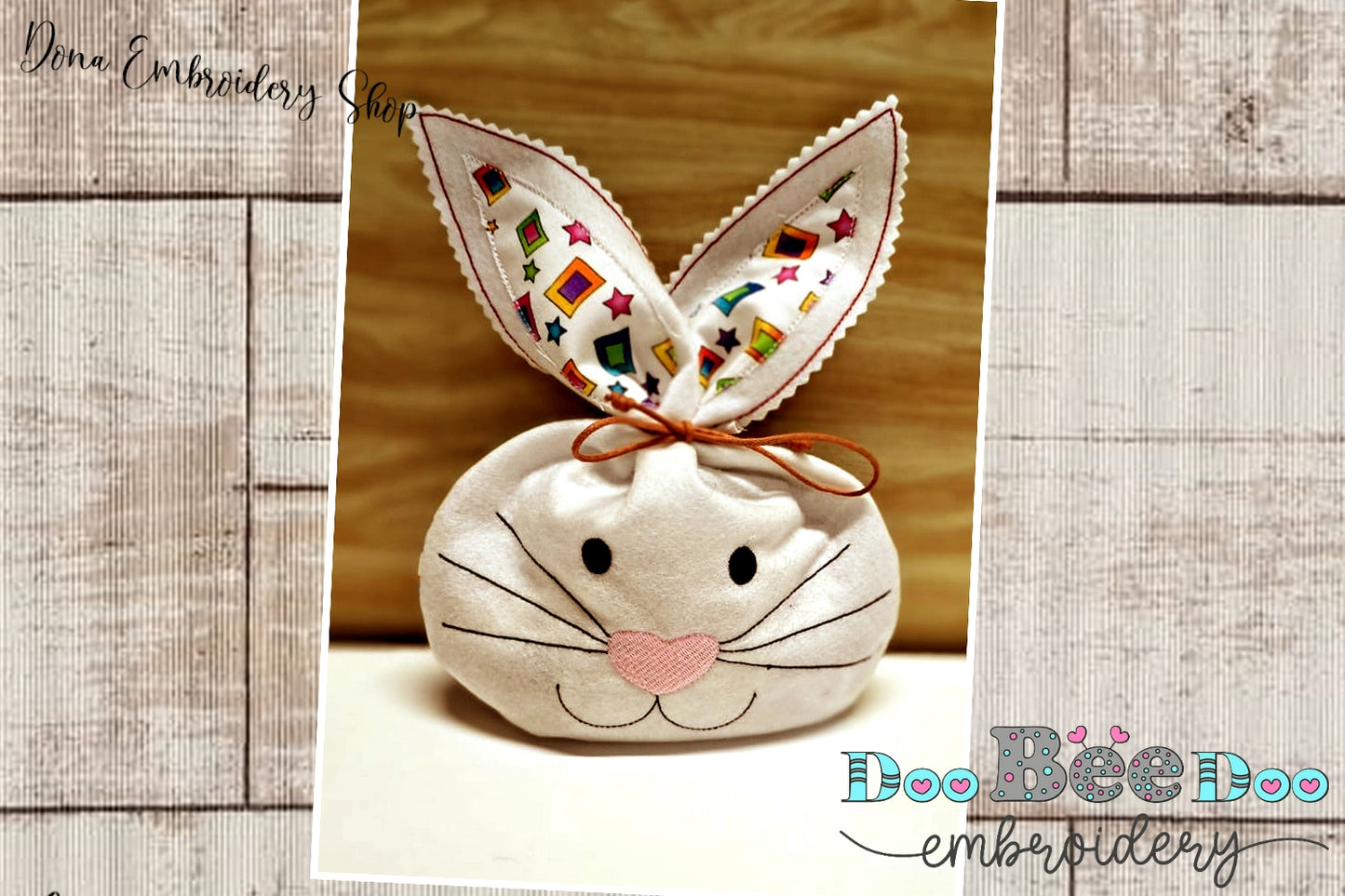 Cute Bunny Candy Bag   - ITH Project - Machine Embroidery Design