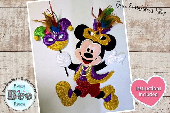 Mickey Mardi Gras - ITH Project - Machine Embroidery Design