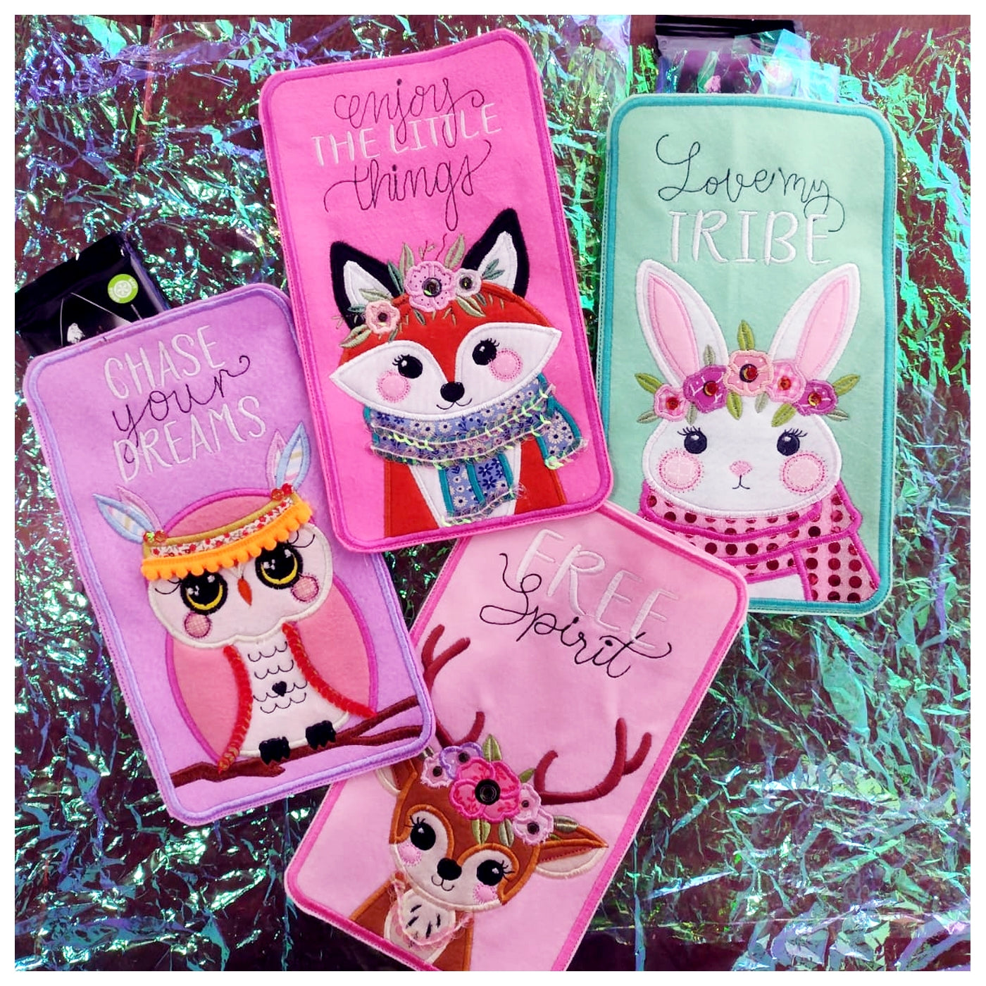 Boho Animals Candy Holder Set of 4 Designs - ITH Project - Machine Embroidery Design