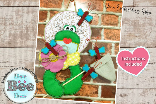 Dragonfly Catcher Ornament - ITH Project - Machine Embroidery Design