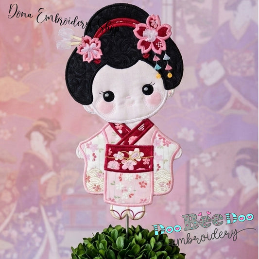 Japanese Spring Doll - ITH Project - Machine Embroidery Design