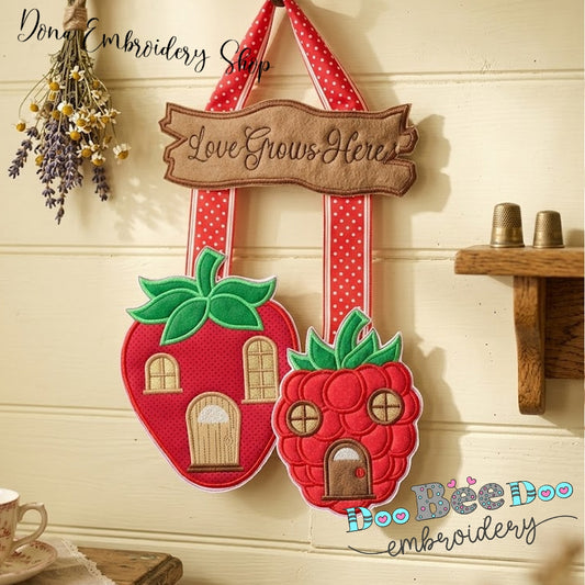 Fruit´s House Door Ornament - ITH Project - Machine Embroidery Design