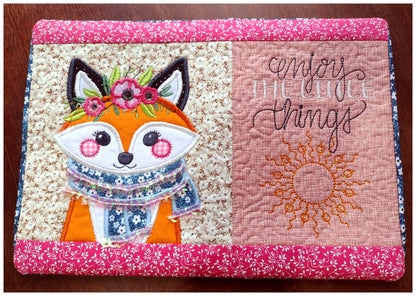 Boho Fox Mug Rug - ITH Project - Machine Embroidery Design