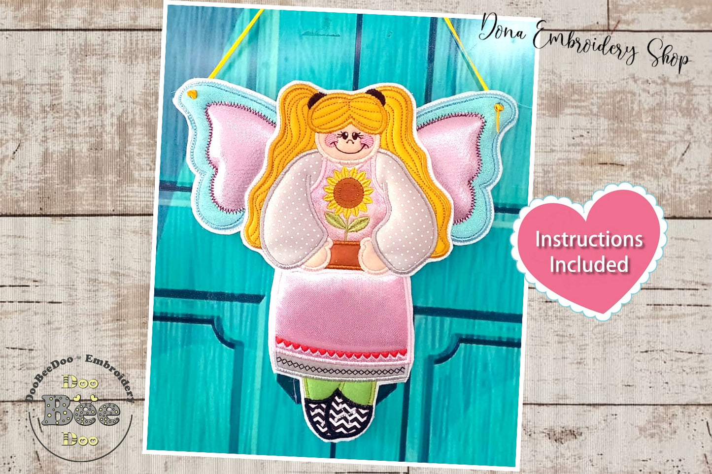 Sunflower Fairy Ornament - ITH Project - Machine Embroidery Design