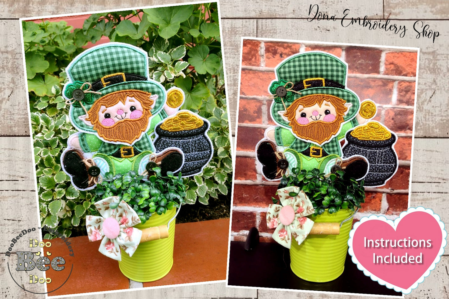 Cute  Leprechaun Ornament - ITH Project - Machine Embroidery Design
