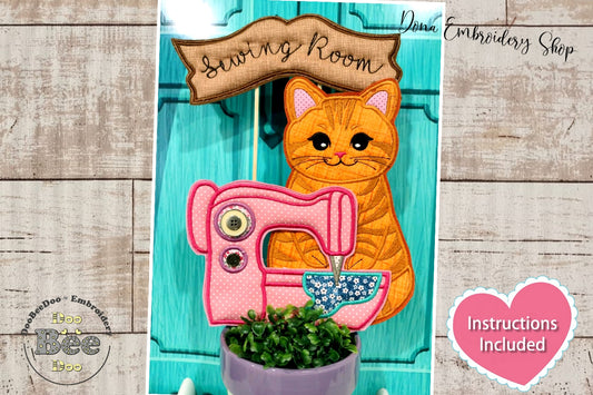 Sewing Room Cat - ITH Project - Machine Embroidery Design