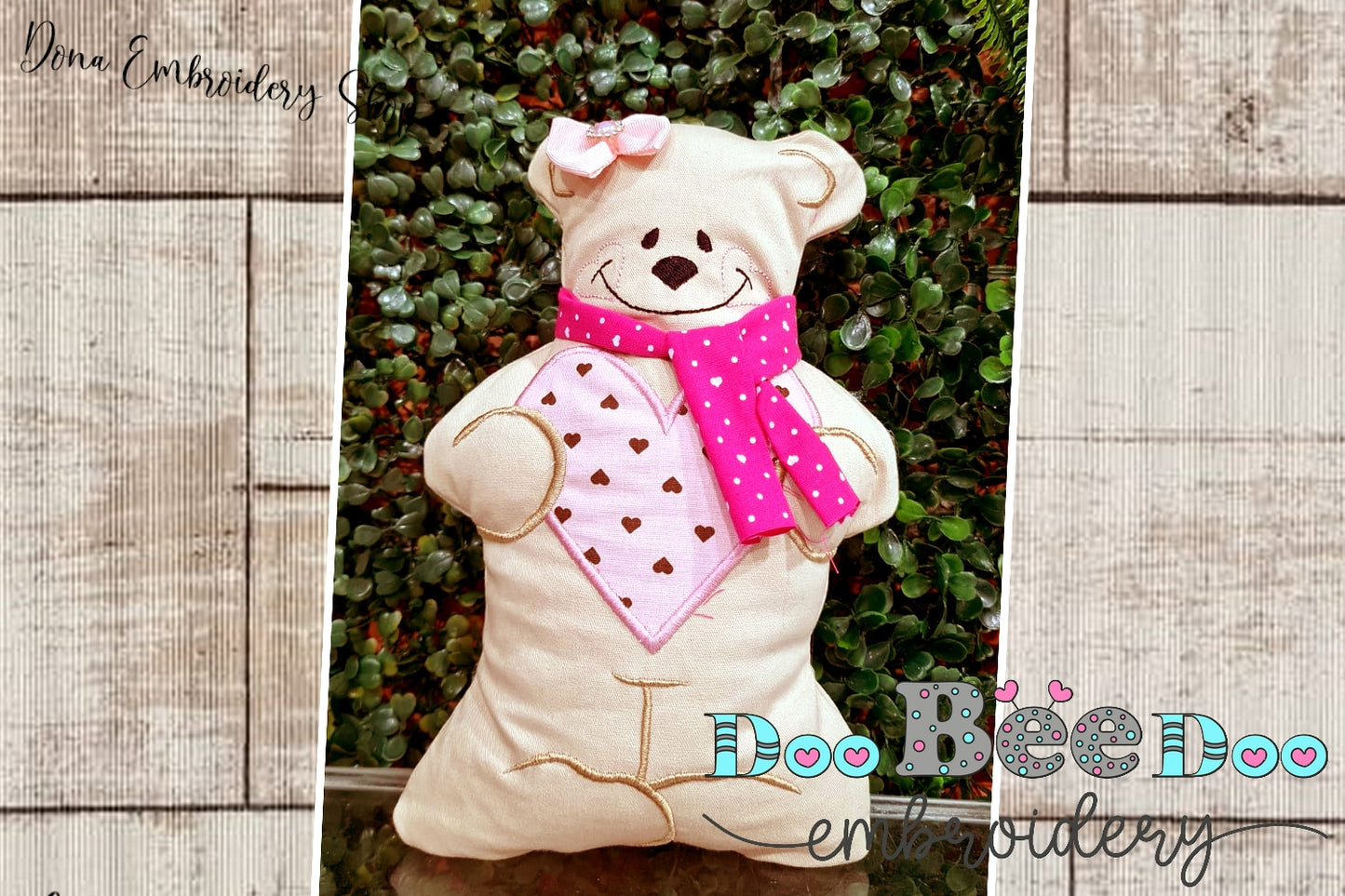 Love Bear Stuffie - ITH Project - Machine Embroidery Design