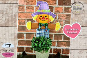 Cute Scarecrow Ornament - ITH Project - Machine Embroidery Design