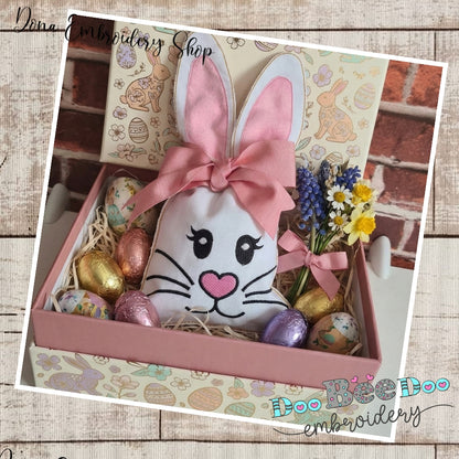 Cute Girl Bunny Candy Bag   - ITH Project - Machine Embroidery Design