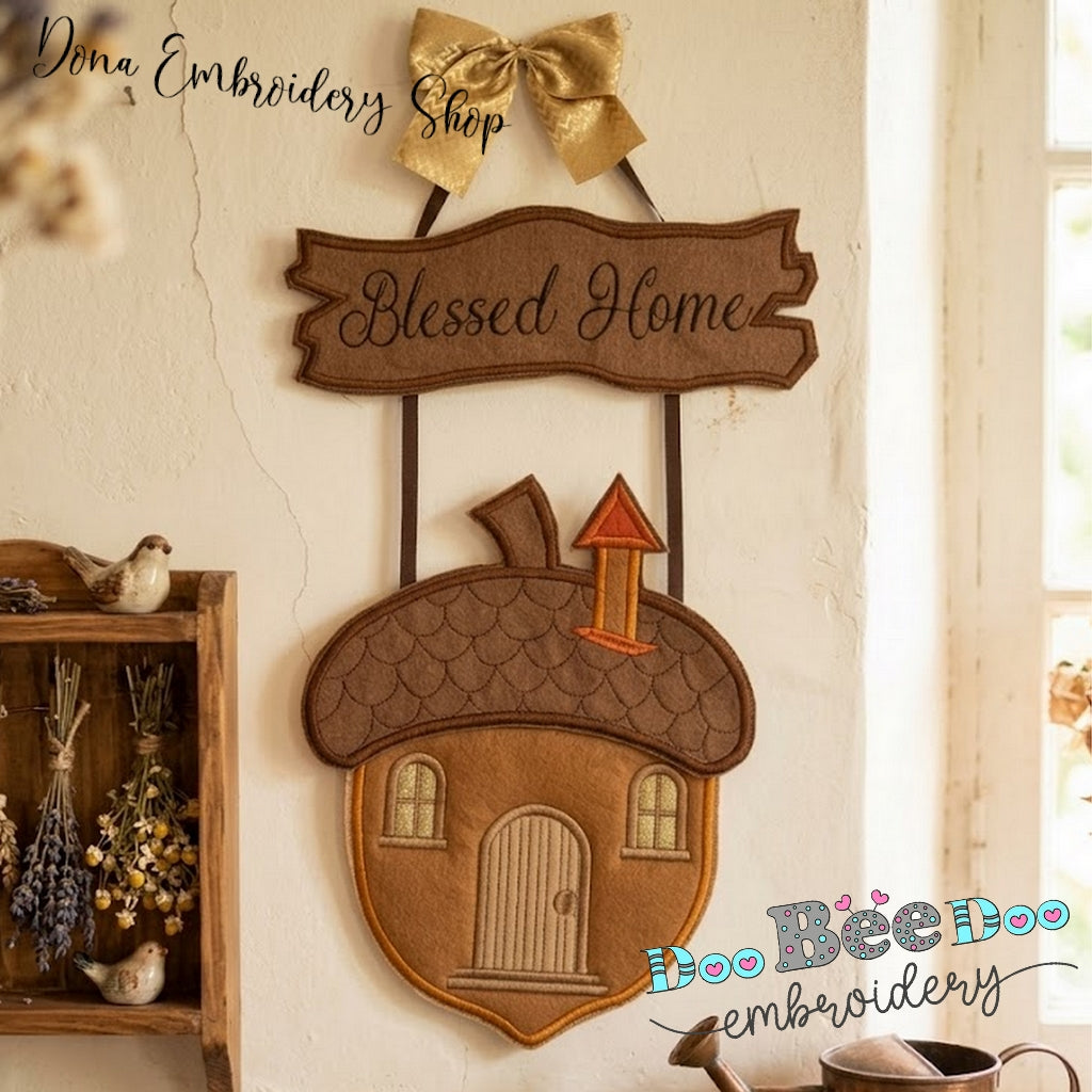 Nut House Door Ornament - ITH Project - Machine Embroidery Design