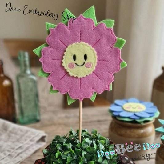 Spring Pink Flower - ITH Project - Machine Embroidery Design