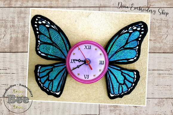 Butterfly Clock - ITH Project - Machine Embroidery Design