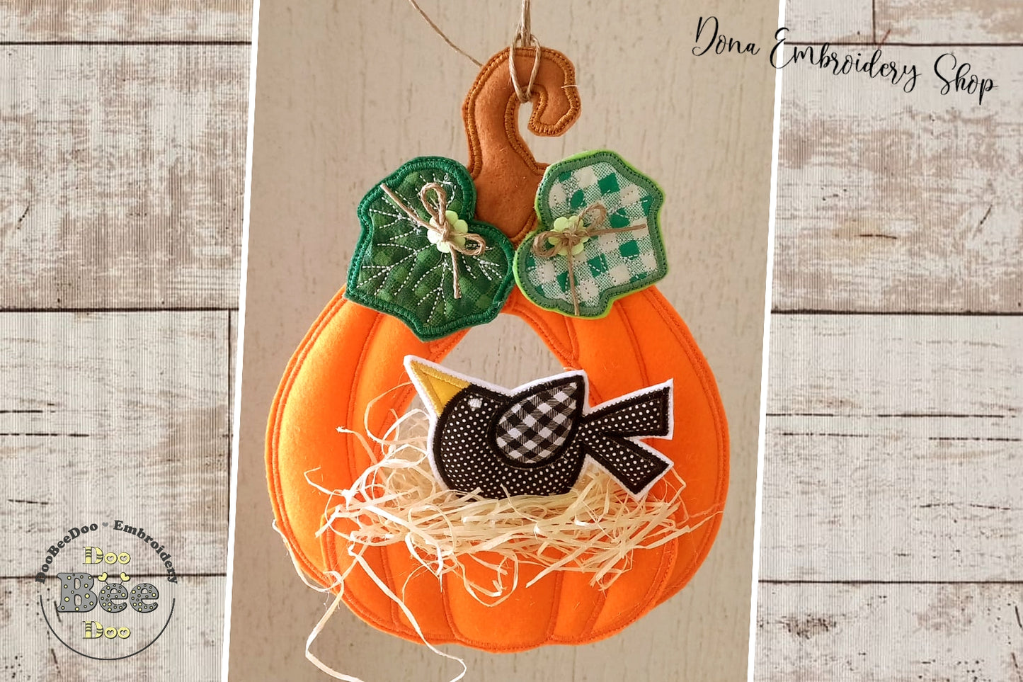 Pumpkin Nest Ornament - ITH Project - Machine Embroidery Design