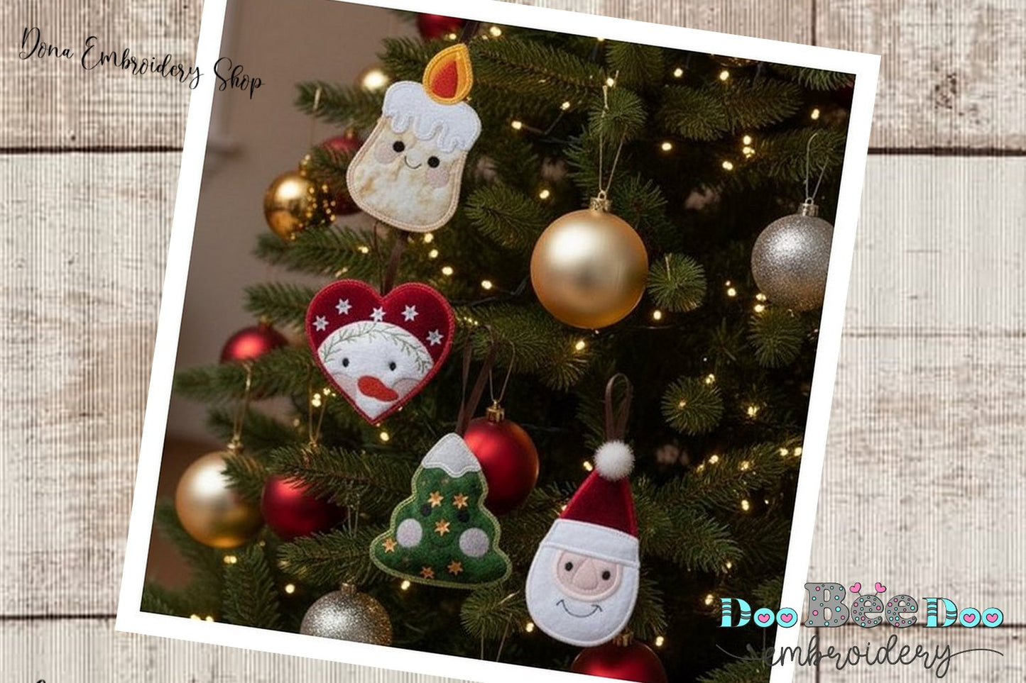 Cute Tree Ornaments Set - ITH Project - Machine Embroidery Design