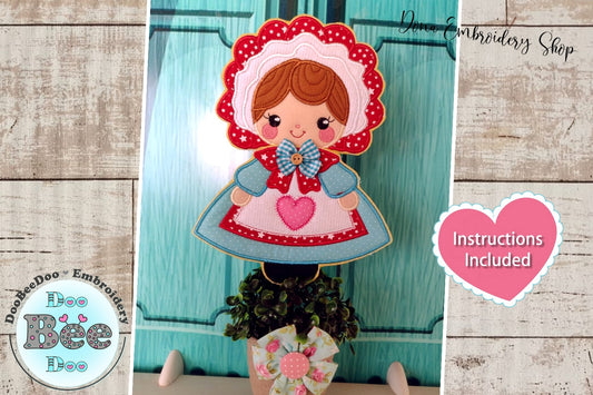 Cute Sunbonnet Doll - ITH Project - Machine Embroidery Design