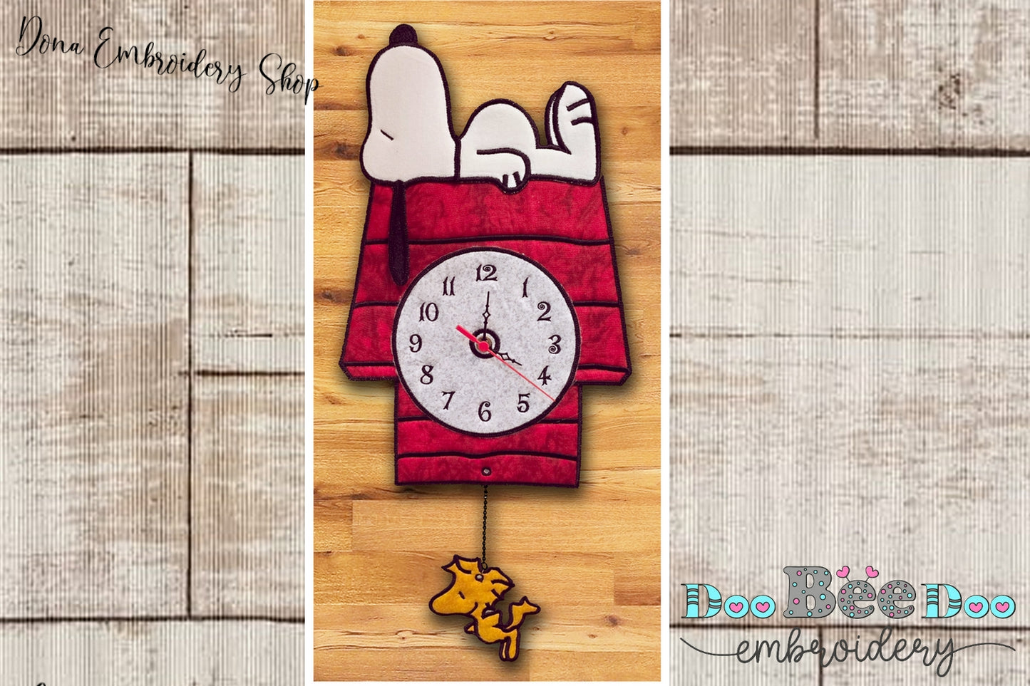Snoopy House Clock - ITH Project - Machine Embroidery Design