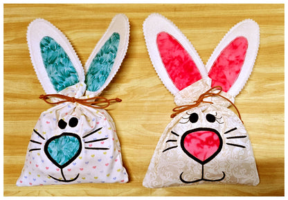 Cute Bunny boy and girl Candy Bag - Set of 2 Designs - ITH Project - Machine Embroidery Design