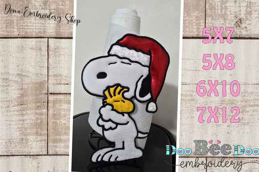 Christmas Snoopy Towel Holder – ITH Project – Machine Embroidery Design