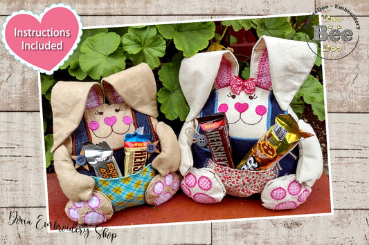 Cute Bunny with Pocket - ITH Project - Machine Embroidery Design