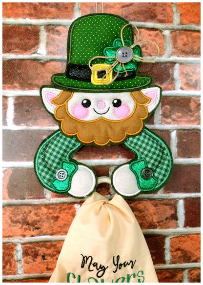 Leprechaun Dish Cloth Hanger - ITH Project - Machine Embroidery Design