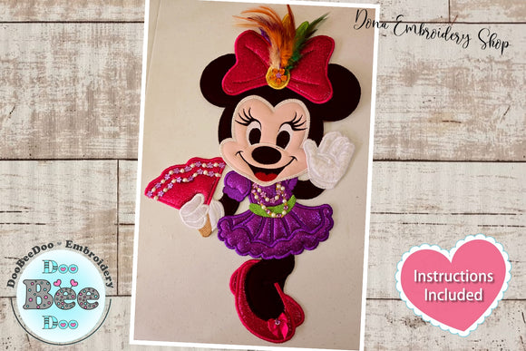 Minnie Mardi Gras - ITH Project - Machine Embroidery Design