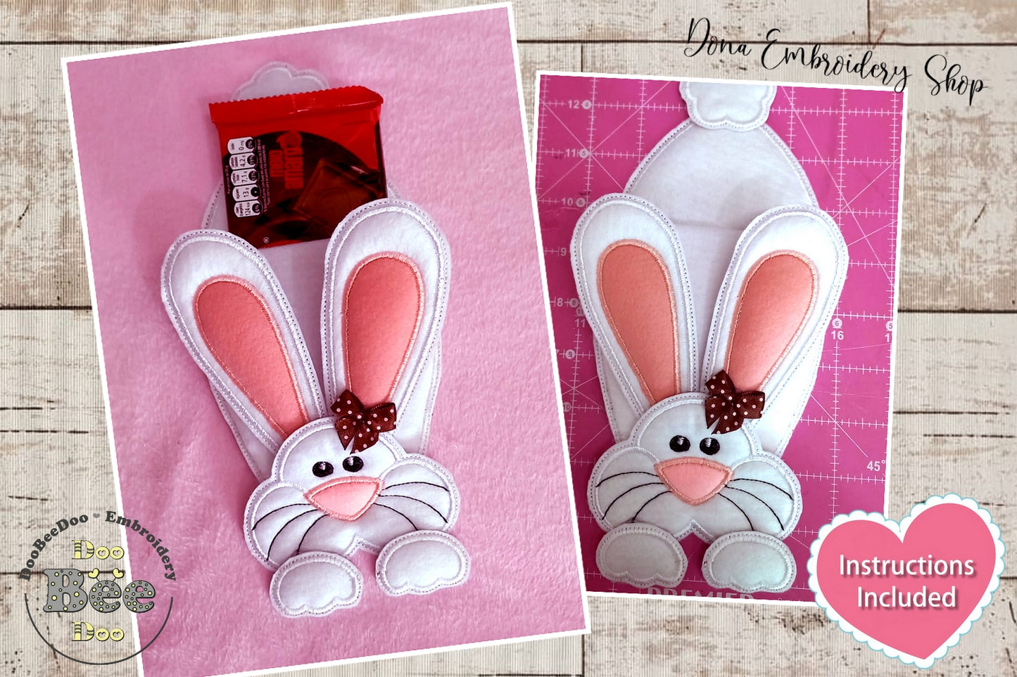 Bunny Candy Bag - ITH Project - Machine Embroidery Design