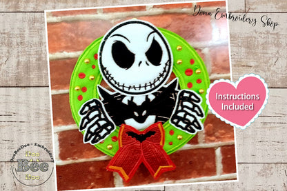 Jack Skellington Wreath - ITH Project - Machine Embroidery Design
