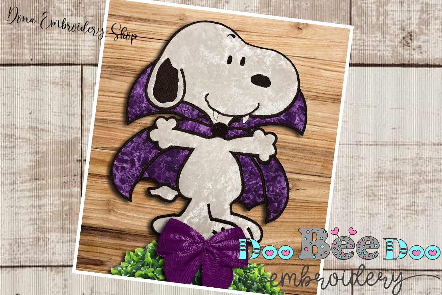 Vampire Snoopy Ornament – ITH Project – Machine Embroidery Design