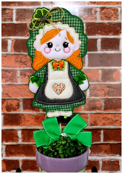 Leprechaun Girl Ornament - ITH Project - Machine Embroidery Design
