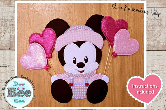 Valentine´s Mouse Ornament - ITH Project - Machine Embroidery Design