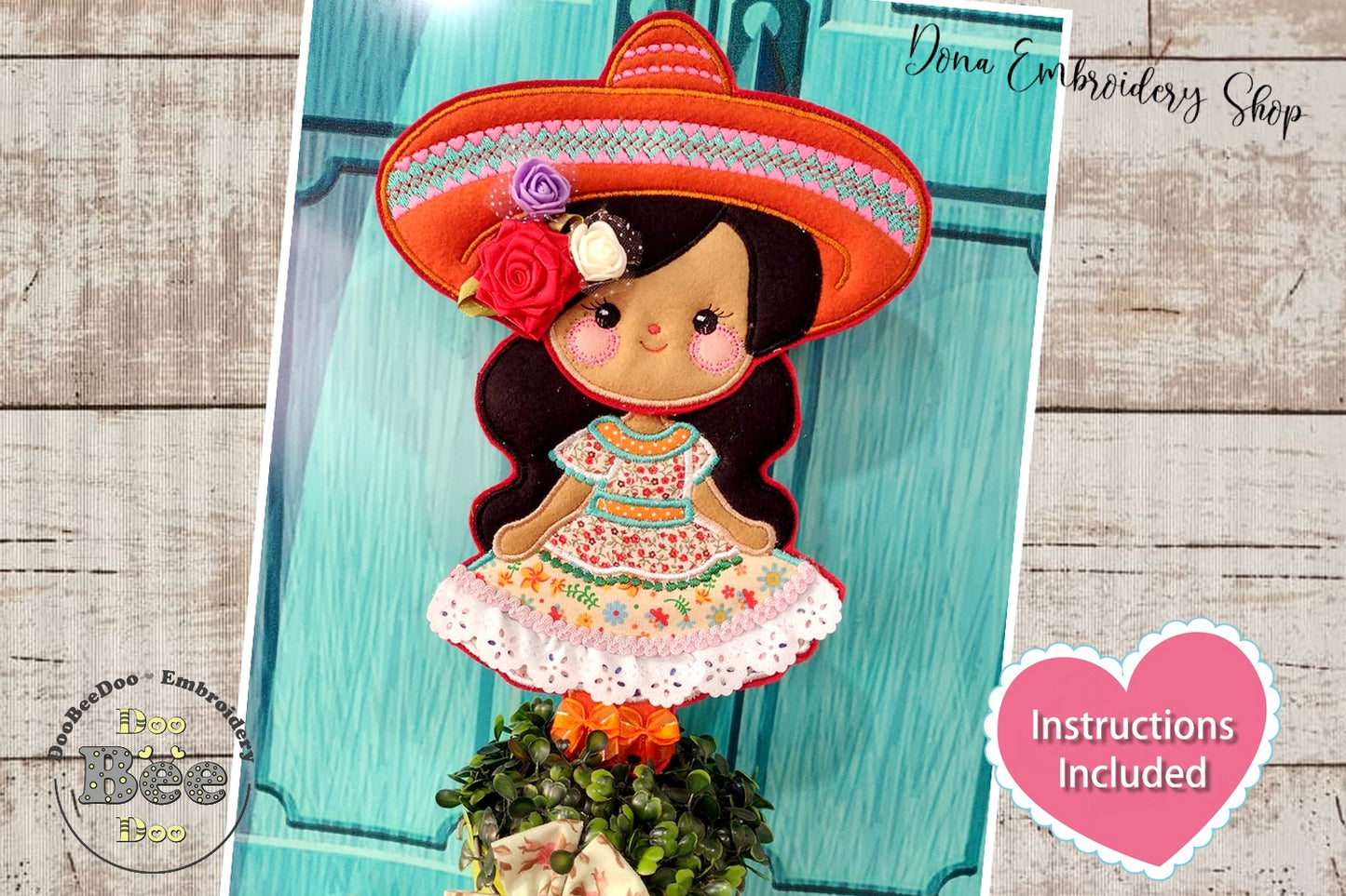 Mexican Spring Doll - ITH Project - Machine Embroidery Design