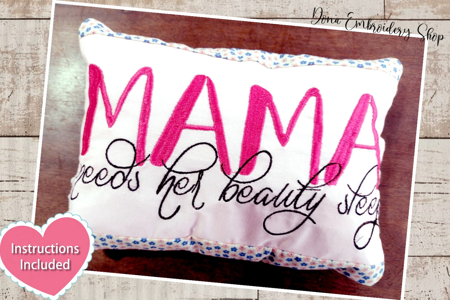 Mamma Pillow - ITH Project - Machine Embroidery Design