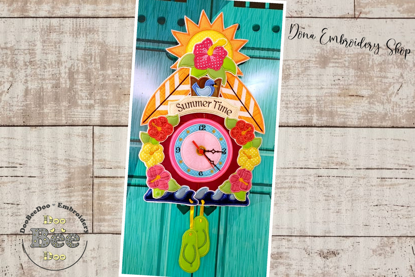 Summer Cuckoo Clock - ITH Project - Machine Embroidery Design