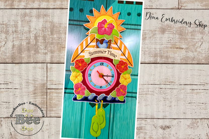 Summer Cuckoo Clock - ITH Project - Machine Embroidery Design