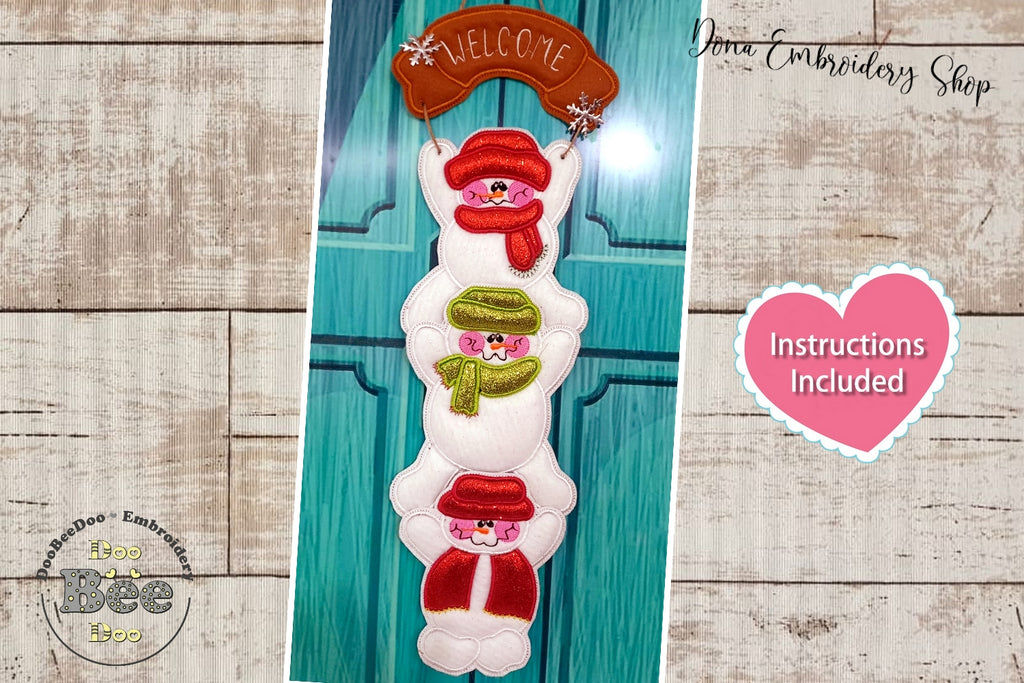 Snowman Tower Ornament - ITH Project - Machine Embroidery Design