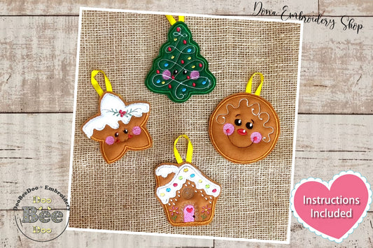 Chirstmas Candys Tree Ornaments Set - ITH Project - Machine Embroidery Design